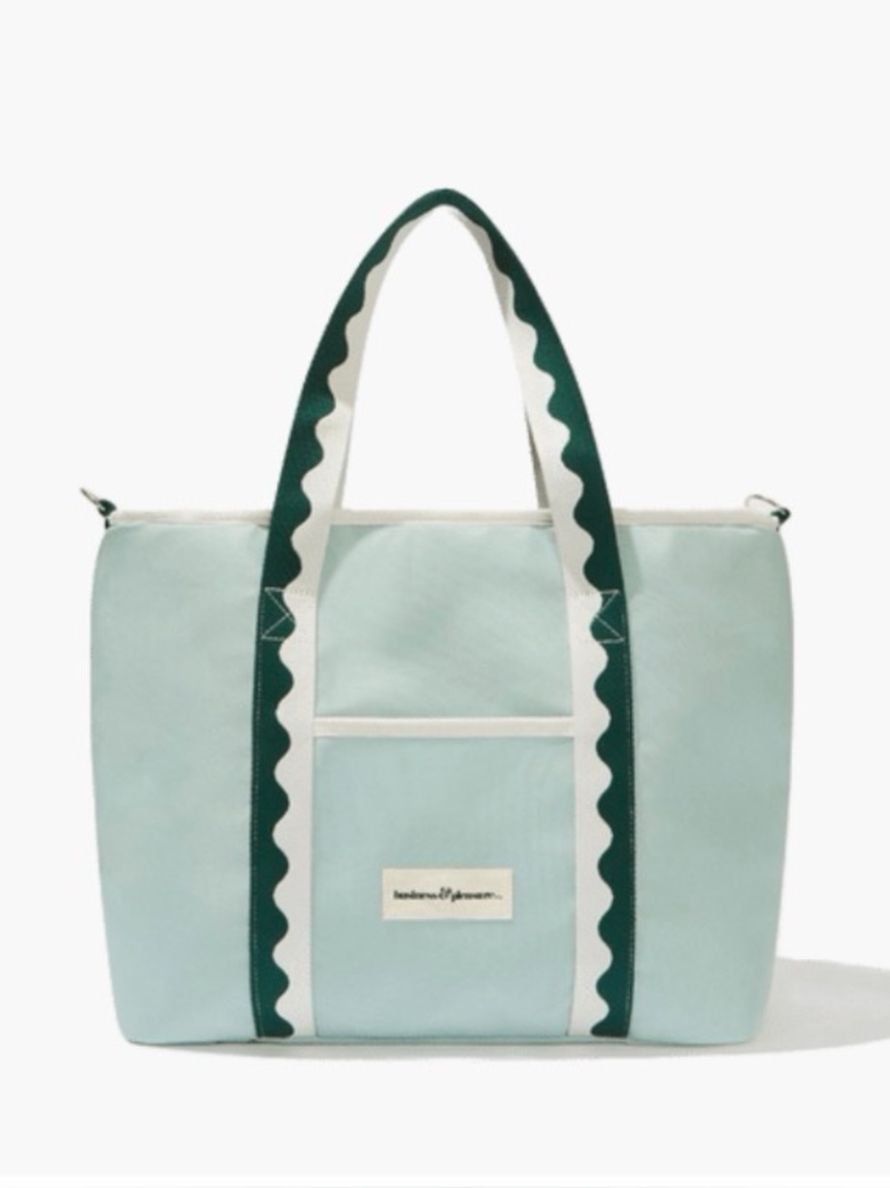Cooler Tote Bag - Light Aqua Canvas